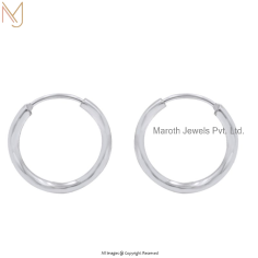 925 Silver Natural Silver Plated Hoop Earring Jewelry   | Wholesale Jewelry Manufacturer | Maroth Jewels