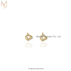 925 Sterling Silver Yellow Gold Plated Cubic Zirconia Earring | Custom Jewelry Manufacturer | Maroth Jewels|