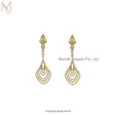 Private Lable 925 Silver Yellow Gold Plated Cubic Zircon Earrings Jewelry| Custom Jewelry Manufacturer | Maroth Jewels|