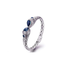 Tanzanite Gemstone And Sterling Silver Made Beautiful Bangle For Unique Women