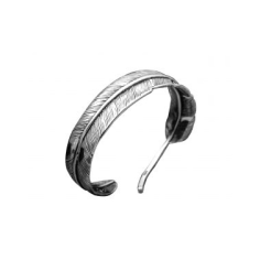 925 Sterling Silver White Gold Plated Leaf Cuff Bracelets For Men And Women