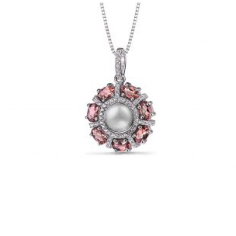 Wholesale 18kt White Gold Pendant Made With Pink Spinal And Diamonds Jewelry