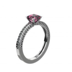 18kt White Gold Ring With Pink Spinel Gemstone Engagement Ring Jewelry