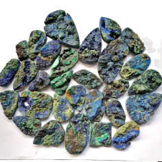 Natural Azurite Malachite Cabochon Druzy Gemstone Bulk Lot Mix Shape