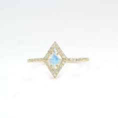 Moonstone stone and CZ Stone Stackable ring 925 Sterling silver Over  Supplier