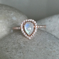 Solid Sterling silver Over Gold vermeil Delicate pear shape ring Manufacturer