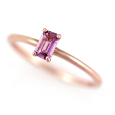Wholesale Solid 925 Sterling silver Over Gold vermeil Delicate band ring baguett