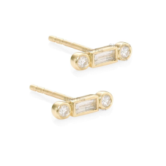 925 sterling silver gold plated cubic zirconia bar stud earrings Manufacturer