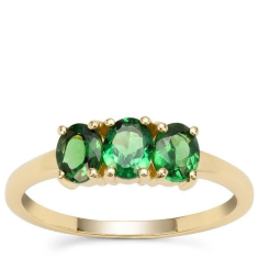 Tsavorite Garnet trilogy ring in 925 sterling silver rose gold Manufacturer