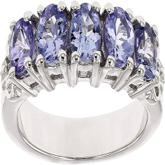 Wholesale 925 sterling silver rose gold and gold A Tanzanite 5 stone ring