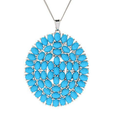 Genuine sleeping beauty turquoise cluster pendant without chain Manufacturers