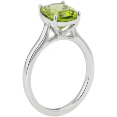 Beautiful natural peridot cushion ring in 925 sterling silver  Manufacturer