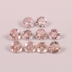 Natural peach morganite round brilliant cut from africa garnet loose  Supplier