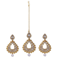 Indian Traditional Designed Kundan Diamond 14k Gold Plated Mangtika Supplier