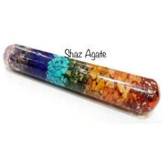 Beautiful 7 Chakra Layered Orgonite Faceted Massage Wand Supplier