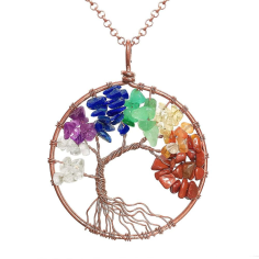 Wholesale Chakra Tree Of Life Pendant 7 Chakra Necklace For Sale