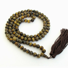 Good Quality Tiger Eye Necklaces India 108 bead Gemstone Jap Mala Supplier