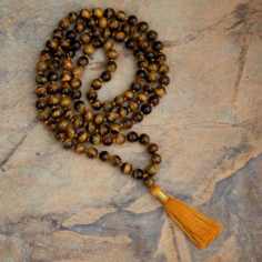 Top Class Tiger Eye 108 bead Gemstone Jap Mala In India:Get Prayer bead Supplier