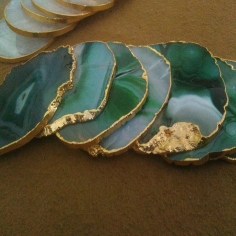 Wholesale Green Dyed Agate Coasters Slices With Well Polished Manufacturer