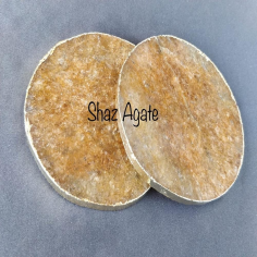 New Arrival Agate coasters In Golden Colour Buy From Shaz Manufacturer