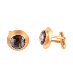 Wholesaler of natural smoky quartz cuff links