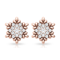 Round Zircon Flower Cluster Earrings for Women Manufacturer