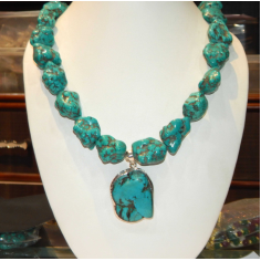 Wholesaler of tibetan turquoise silver pendant necklace