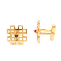 Wholesaler of natural red garnet gemstone cuff links for men