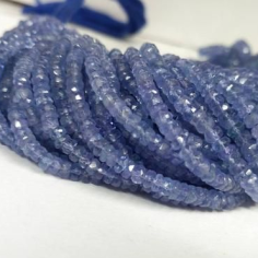 Wholesaler of precious gemstone faceted rondelle beads natural tanzanite beads