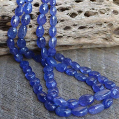 Wholesaler of smooth nuggets tumble beads natural tanzanite gemstone beads