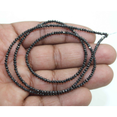 Wholesaler of diamond cut faceted beads natural black diamond beads