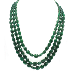 Wholesaler of smooth oval beads 3 strands necklace