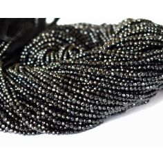 Wholesaler of faceted rondelle beads natural black spinel beads