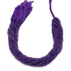 Wholesaler of faceted rondelle beads natural purple amethyst beads