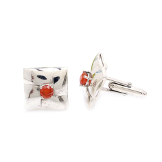 Wholesaler of natural red garnet gemstone cuff links