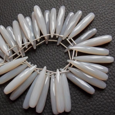 Grey Chalcedony Faceted Elongated Long Drop Manufacturer