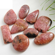 Wholesaler of Rhodonite Smooth Cabochons Lot