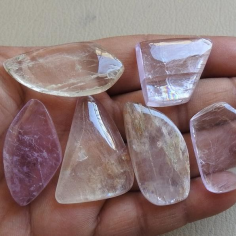 Wholesaler of Kunzite Smooth Fancy Shape Cabochon Gemstone