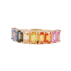 Yellow Gold Rings For Women Natural Multi Sapphire New Design Rings Mekar