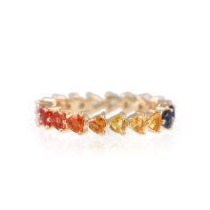 Natural Multi Sapphire Tanzanite New Design Band Ring Made in 14K  Rings Mekar
