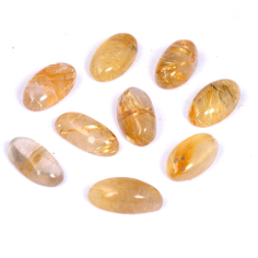 Top Quality Golden Rutile Bede Shape AA+ Grade Cabochon Loose Gemstone Exporter