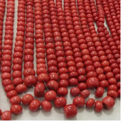 Italian Red Coral Smooth Handmade Roundel Beads Maker