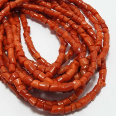 Natural Red Coral Rough Bead,Tubes Shape,Cylinder,Loose Stone Maker