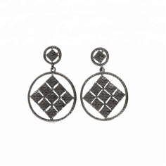 Real 3.13 Ct Pave Diamond Dangle Earrings, 925 Sterling Silver Wedding Supplier