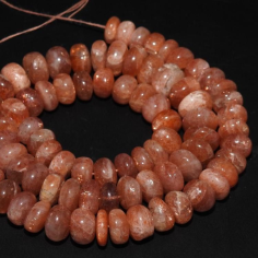 16 Inches Smooth Roundel Beads Sunstone Jewelry Manufacturer