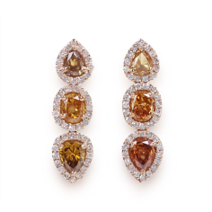 Solid Yellow 14k Gold Slice Diamond Fine Jewelry Wholesaler Stud Earrings Maker