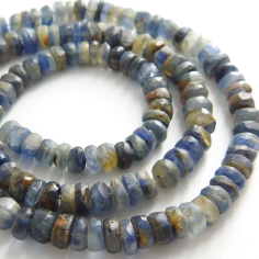 Natural Blue Kyanite Smooth Roundel Bead Loose Stone jewelry Manufacturer