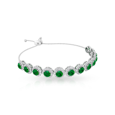 Emerald Diamond Bolo Chain Bracelet, Statement Half Tennis Manufacture