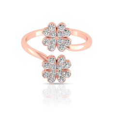 Open Flower Engagement Ring in 14kt, Round Diamond Manufacturer