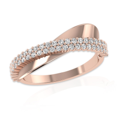 14 Karat Rose Gold Infinity Knot Engagement Ring, Twisted Diamond Manufacture